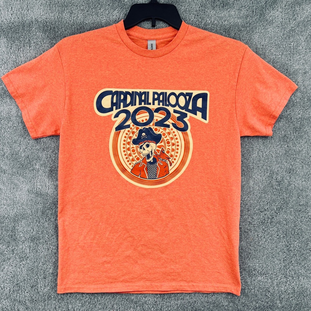 Gildan Cardinal Palooza 2023 Orange Heather Graphic‎ T-Shirt Mens M Pirate